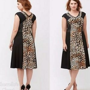 Lane Bryant Animal Print Faux Leather Dress